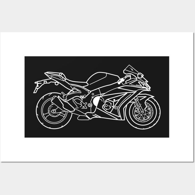 Kawasaki Ninja motorbike Wall Art by Aurealis